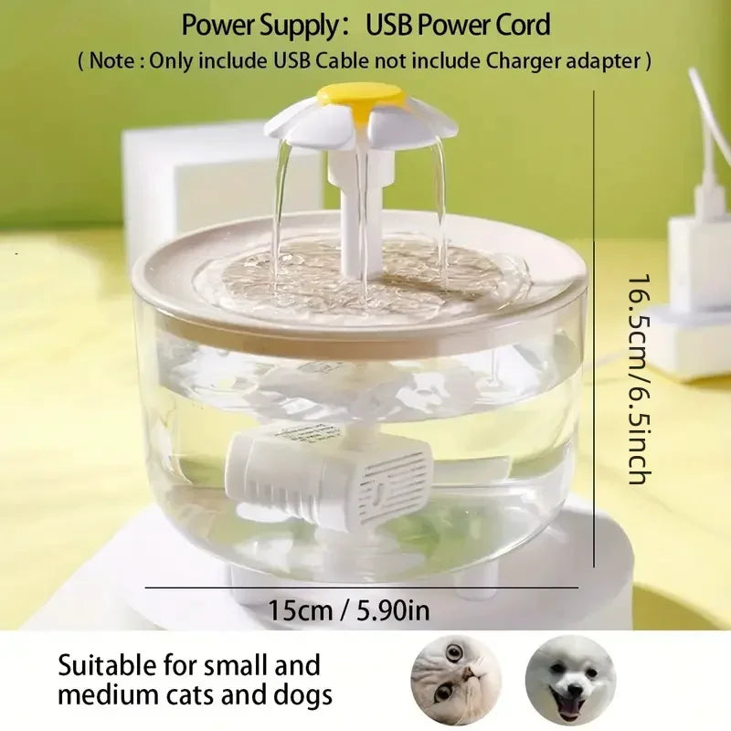 USB Electric Mute 1.2L Pet Water Fountain Automatic Cat Drink Bowl Filter Pet Drinking Dispenser Drinker for Cats Water Filter