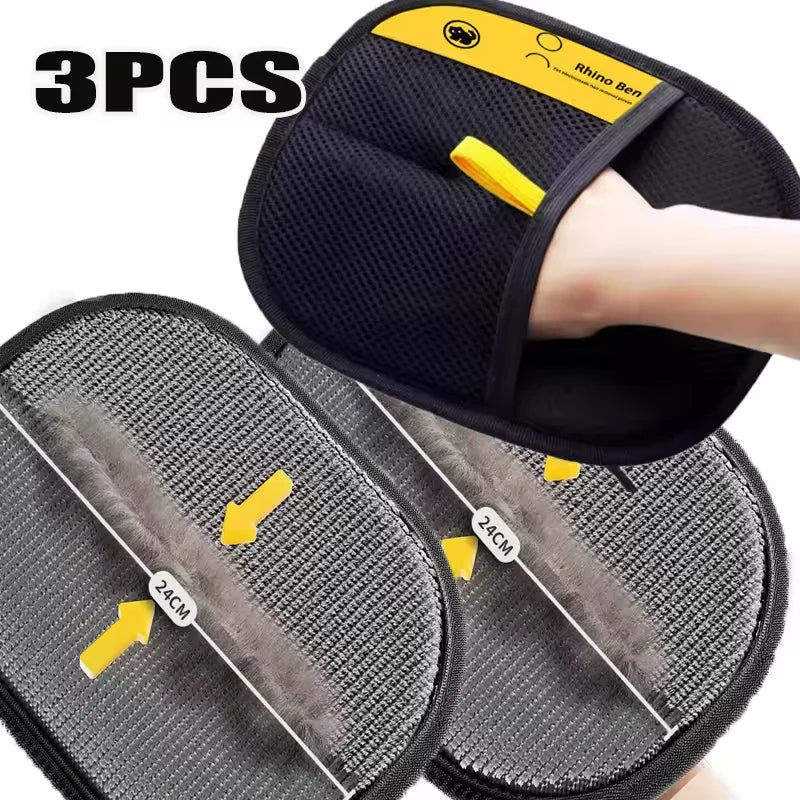 New Upgrades Pet Hair Removal Tools Reusable Gloves, Pet Double-Sided Beauty Gloves, Carpet Removal Pet Fur Hair Pet Supplies