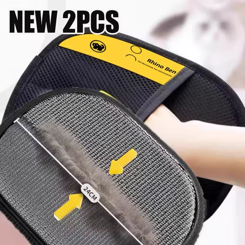 New Upgrades Pet Hair Removal Tools Reusable Gloves, Pet Double-Sided Beauty Gloves, Carpet Removal Pet Fur Hair Pet Supplies
